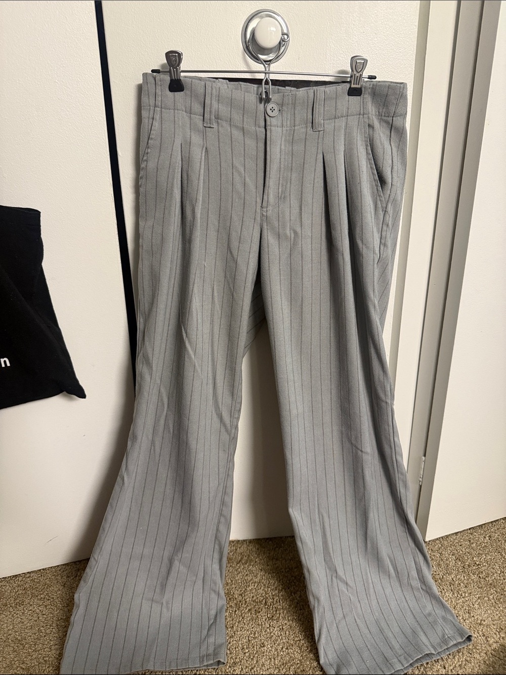 Urban Outfitters Light Gray Pinstripe Pleated Dress Pants